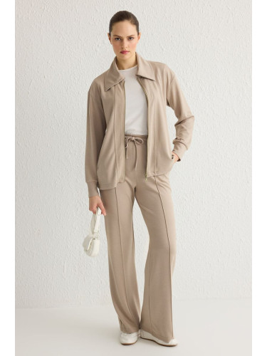 Trendyol Beige Soft Texture Knitted Tracksuit