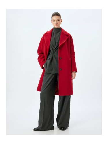 Koton Wool Blend Belted Buttoned Double Breasted Long Cashmere Coat