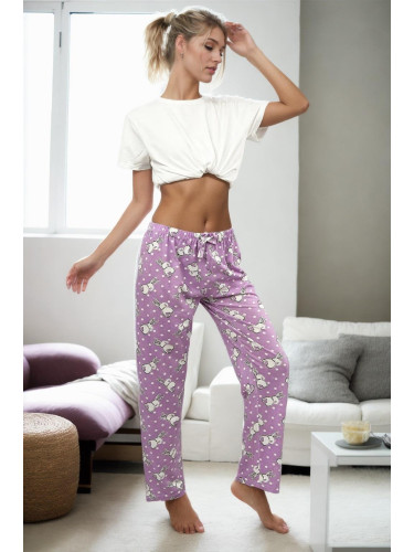 80156 Dewberry Women Pyjama Bottom-Lilac