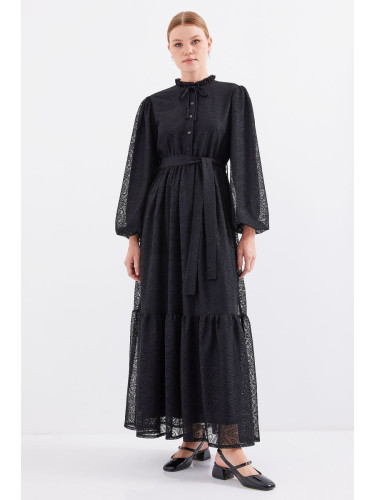 Bigdart 2509 Long Lace Hijab Dress - Black