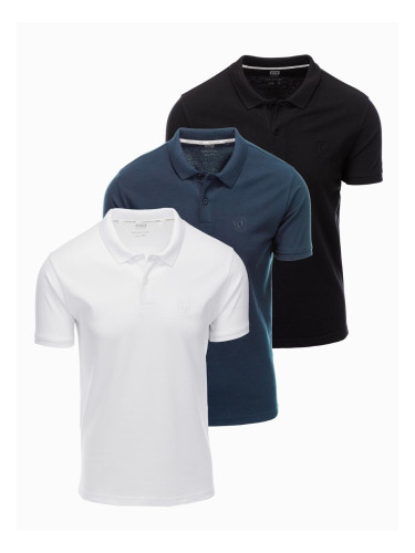 Ombre Set of men's pique knit polo shirts 3-pack