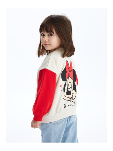 LC Waikiki College Collar Long Sleeve Minnie Mouse Baby Girl Bomber Jacket