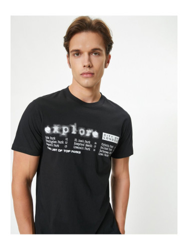 Koton Slogan Printed T-Shirt Crew Neck Short Sleeve