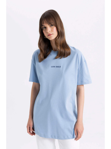 DEFACTO Regular Fit Crew Neck Short Sleeve Tunic