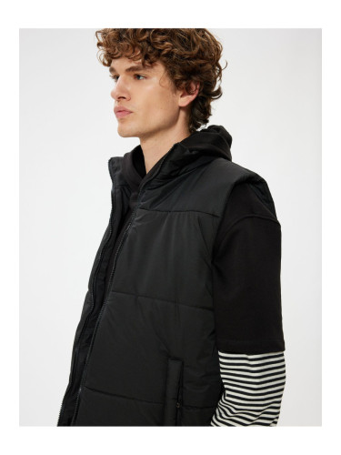 Koton Puffer Vest Slim Fit Stand Collar Zippered