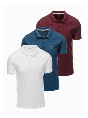 Ombre Set of men's pique knit polo shirts 3-pack