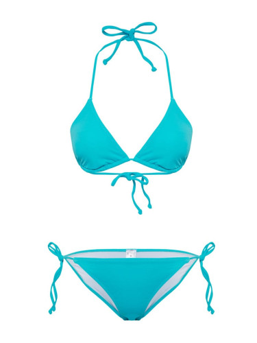 Trendyol Blue*St Plain Triangle Regular Waist Bikini Set