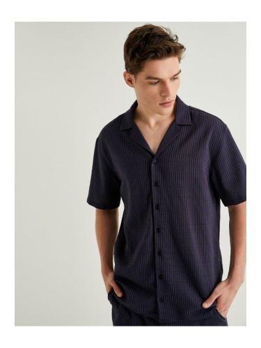 Koton Short Sleeve Shirt with Turn-down Collar Buttons