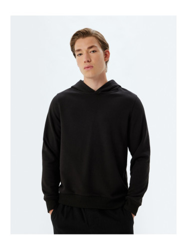 Koton Basic Cotton Long Sleeve Hooded Sweatshirt