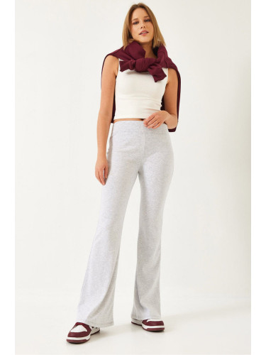 Bianco Lucci Women's Wide Belt Spanish Leg High Waist Pants