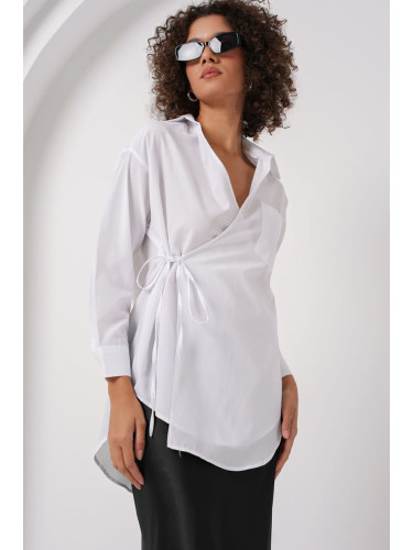 Bigdart 20271 Long Double Breasted Shirt - White