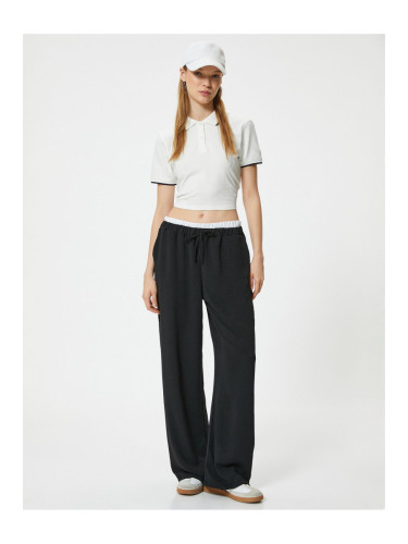 Koton Loose Trouser Waist, Lace-Up, Pocket, Double Waist Detail