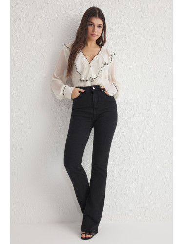 Trendyol Black High Waist Flare Jeans