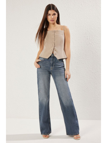 Trendyol Indigo High Waist Wide Leg Jeans