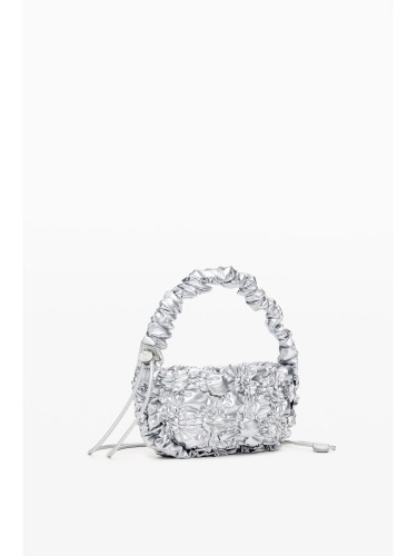 Women's handbag in silver color Desigual Flossy Eibar Mini - Women's