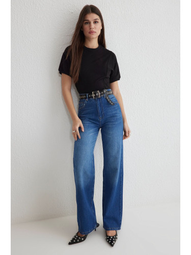 Trendyol Blue High Waist Wide Leg Jeans