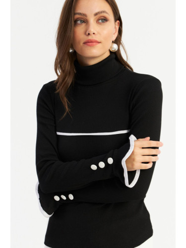 Cool & Sexy Women's Black Turtleneck Camisole Blouse