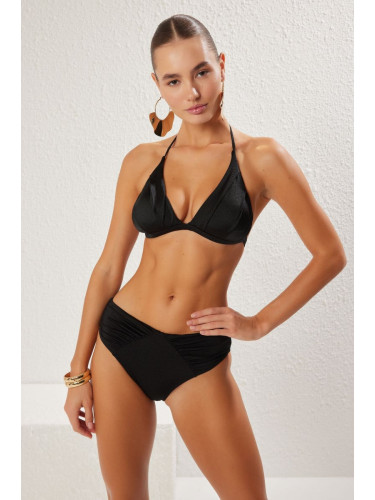 Trendyol Black*001 Plain Triangle Normal Waist Bikini Set