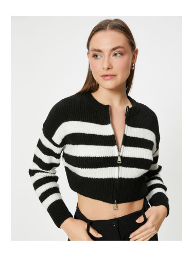 Koton Women's Black Striped Cardigan