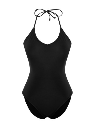 Trendyol Black*001 Plain Deep V Strappy Swimsuit