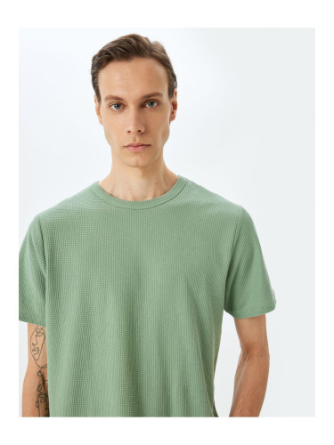 Koton Short Sleeve T-Shirt Crew Neck Label Detailed Cotton