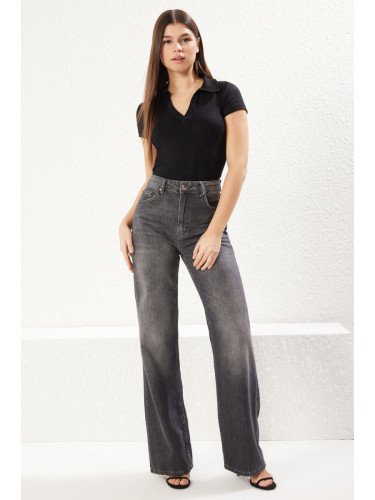 Trendyol Black High Waist Wide Leg Jeans