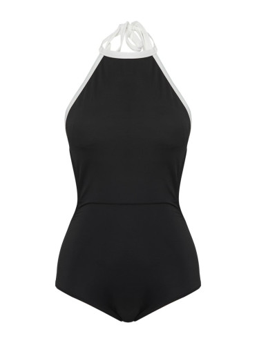 Trendyol Black Barbell Neck Piping Swimsuit