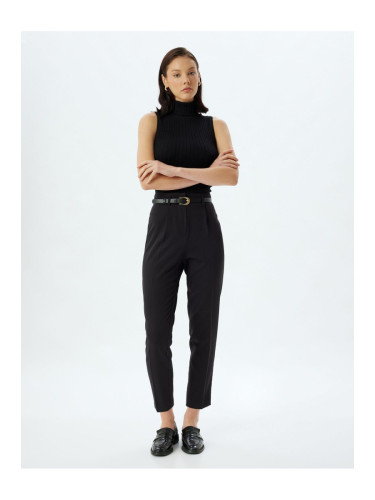 Koton High Waist Cigarette Pants Belted Slim Fit