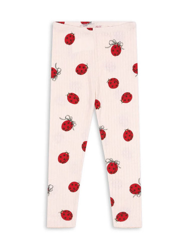 Детски памучен клин Konges Sløjd MINNIE LADYBUG PANTS GOTS в бежово с десен KS102206