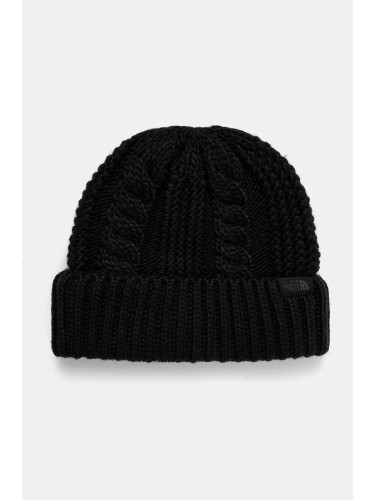 Шапка The North Face Oh Mega Beanie в черно от плътен трикотаж NF0A7WJJKX71