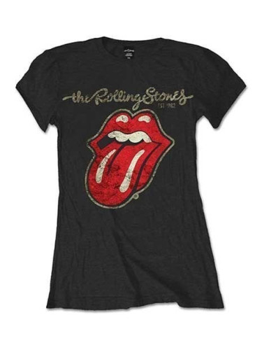 The Rolling Stones Риза Plastered Tongue Womens Black S