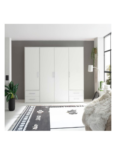 БЯЛ ЧЕТИРИКРИЛЕН ГАРДЕРОБ ВАЛЕНСИЯ 206/60/195 СМ