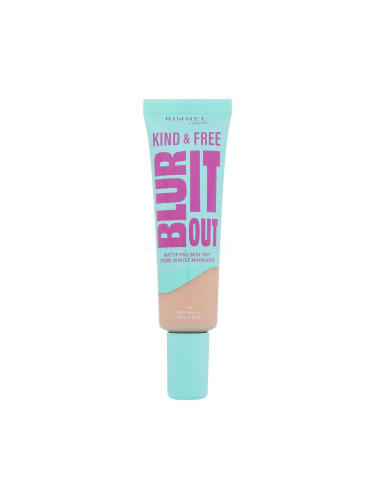 Rimmel London Kind & Free Blur It Out Mattifying Skin Tint Фон дьо тен за жени 30 ml Нюанс 150 Rose Vanilla