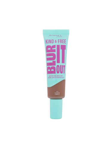 Rimmel London Kind & Free Blur It Out Mattifying Skin Tint Фон дьо тен за жени 30 ml Нюанс 510 Cinnamon