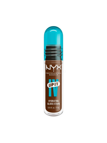 NYX Professional Makeup Lip I.V. Hydrating Gloss Stain Блясък за устни за жени 5 ml Нюанс 04 Cocoa Quench!