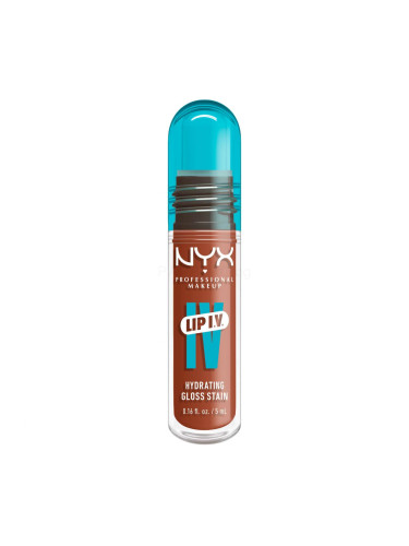 NYX Professional Makeup Lip I.V. Hydrating Gloss Stain Блясък за устни за жени 5 ml Нюанс 01 Caramel Drip