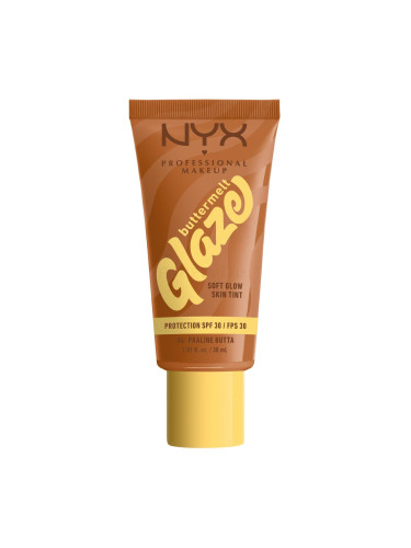 NYX Professional Makeup Buttermelt Glaze Soft Glow Skin Tint SPF30 Фон дьо тен за жени 30 ml Нюанс 06 Praline Butta