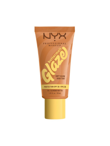 NYX Professional Makeup Buttermelt Glaze Soft Glow Skin Tint SPF30 Фон дьо тен за жени 30 ml Нюанс 04 Almond Butta