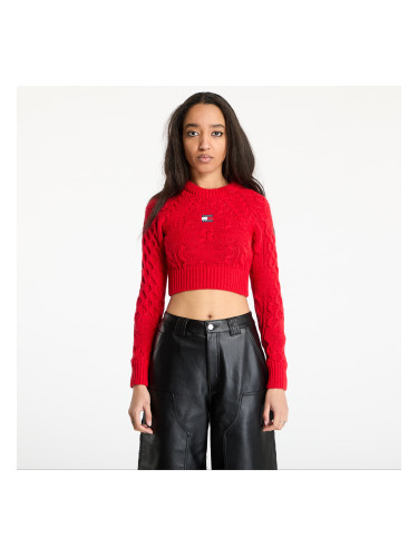 Пуловер Tommy Jeans Badge Star Cable Sweater Red L