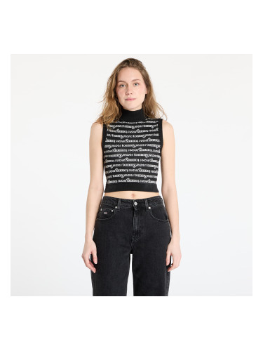 Пуловер Tommy Jeans Crop Script Vest Black L