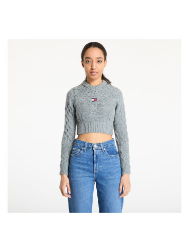 Пуловер Tommy Jeans Badge Star Cable Sweater Gray S