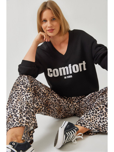 Bianco Lucci Women's Comfort Printed Sweatshirt