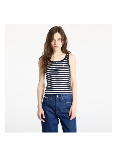 Tommy Jeans Slim Button Tank Blue L