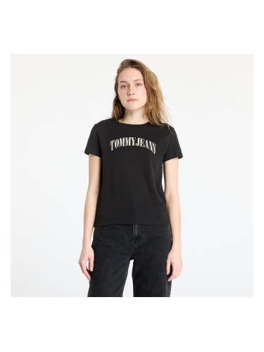 Тениска Tommy Jeans Regular Floral Varsity Tee Black XS