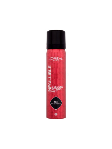 L'Oréal Paris Infaillible 3-Second Setting Mist Фиксатор за грим за жени 75 ml увреден флакон