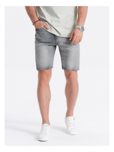 Ombre Men's denim short shorts - gray