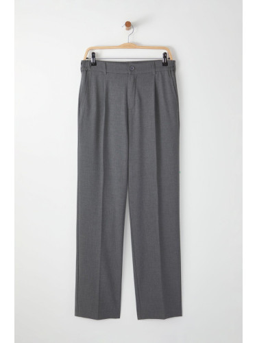 Trendyol Grey Wideleg Baggy Relaxed Fit Woven Fabric Trousers