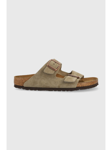 Велурени чехли Birkenstock Arizona VL в сиво 51463