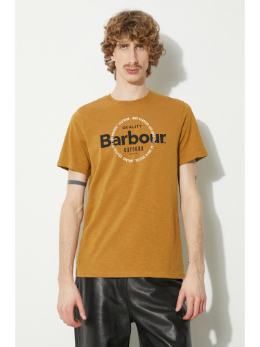 Тениска Barbour Bidwell Tee в жълто с принт MTS1268