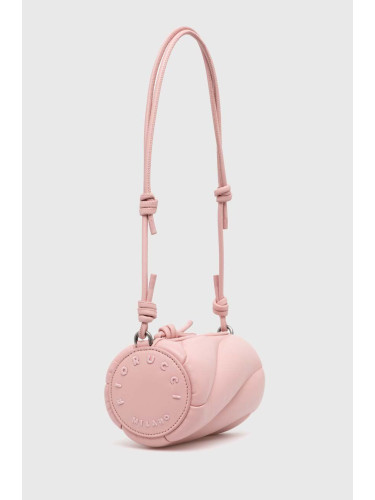 Кожена чанта Fiorucci Baby Pink Leather Mini Mella Bag в розово U01FPABA002LE04PN02